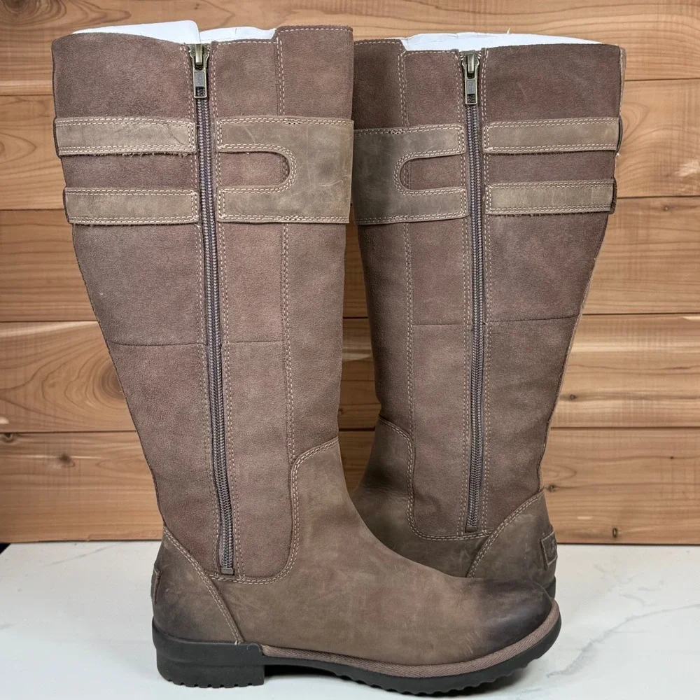 UGG‎ Women's Zarina Tall Suede Brown Waterproof Boots 1112315 Size 7